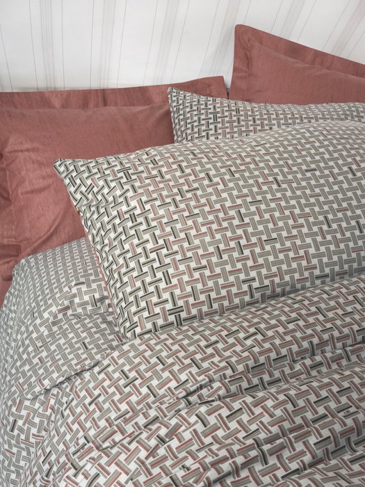 L'essentiel linge de maison Juego de funda de edredón doble Ranforce Rojo teja L'essentiel linge de maison Juego de funda de edredón doble Ranforce Rojo teja